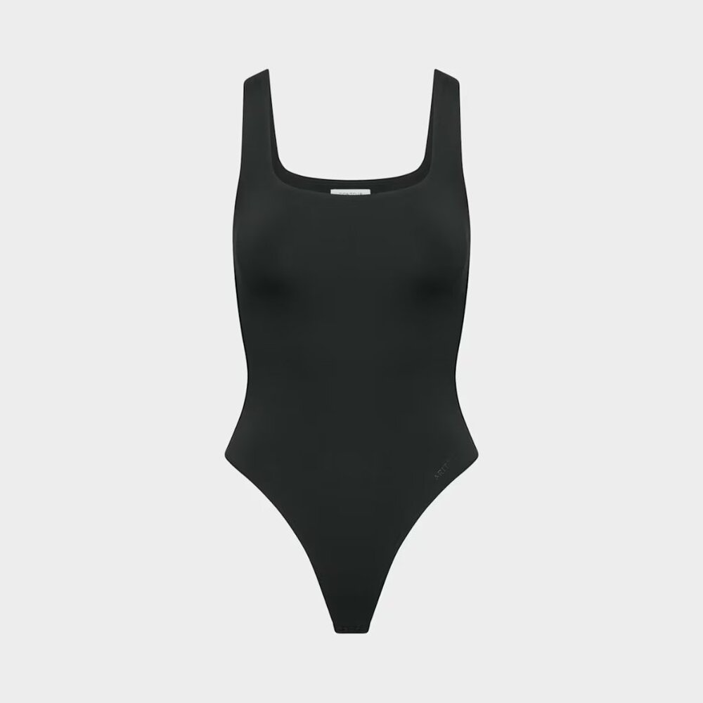 Aritzia Black Scoop Neck Stretch Bodysuit